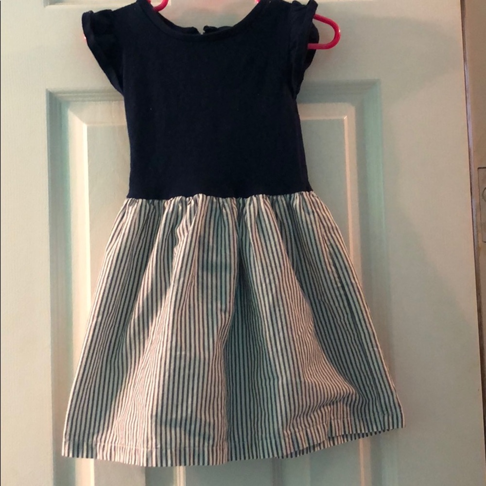 Navy and White Toddler Dress